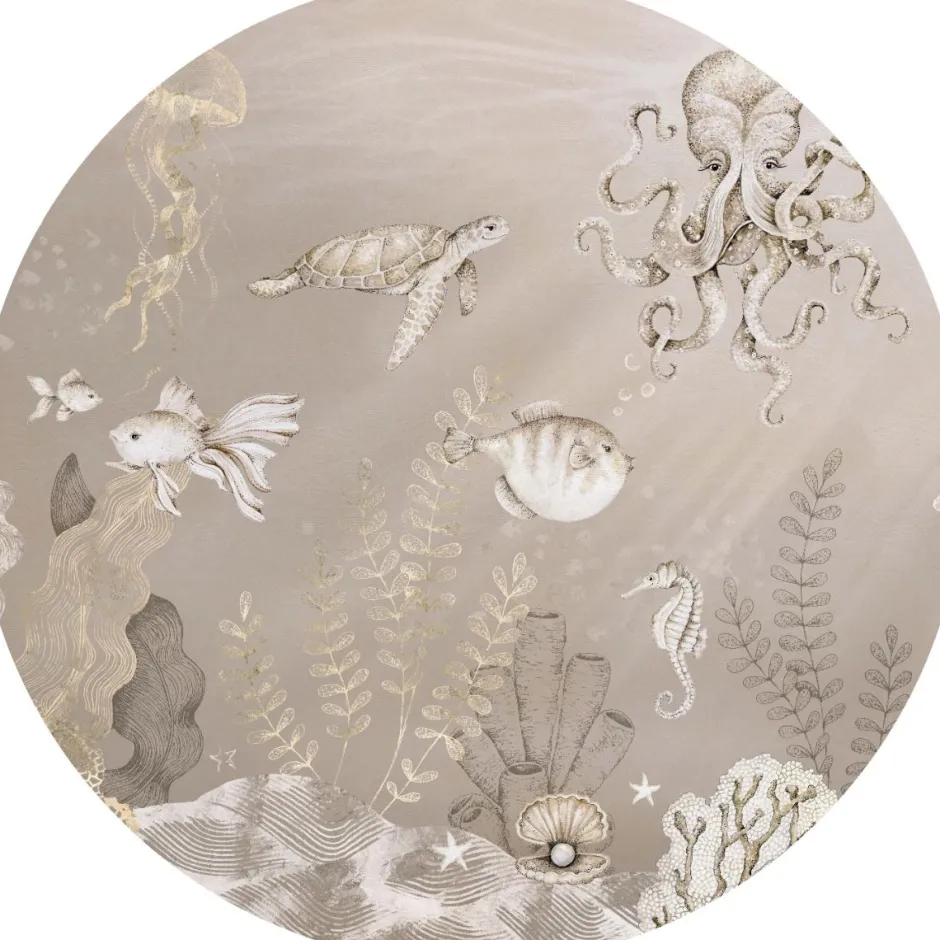 Behangcirkel Onderzee | Beige Behangcirkels