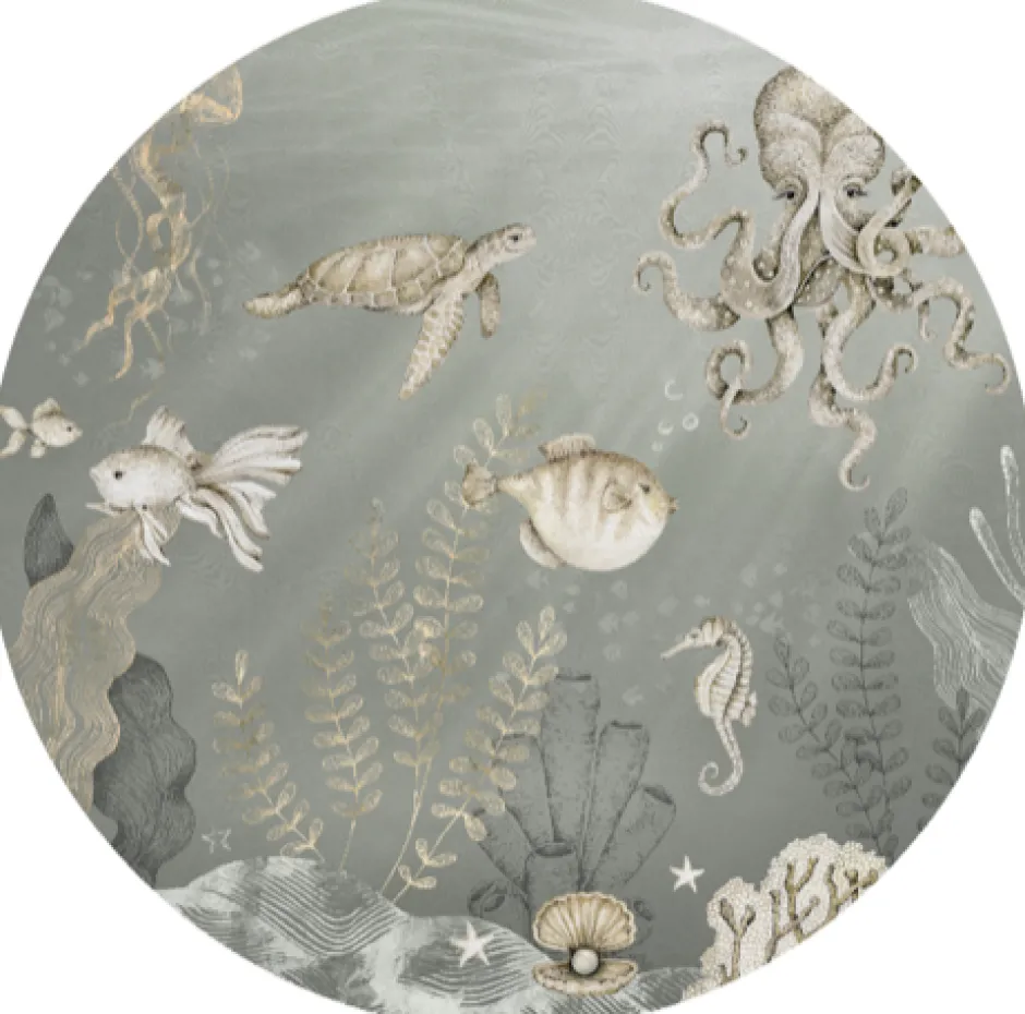 New Behangcirkel Onderzee | Blauw Behangcirkels