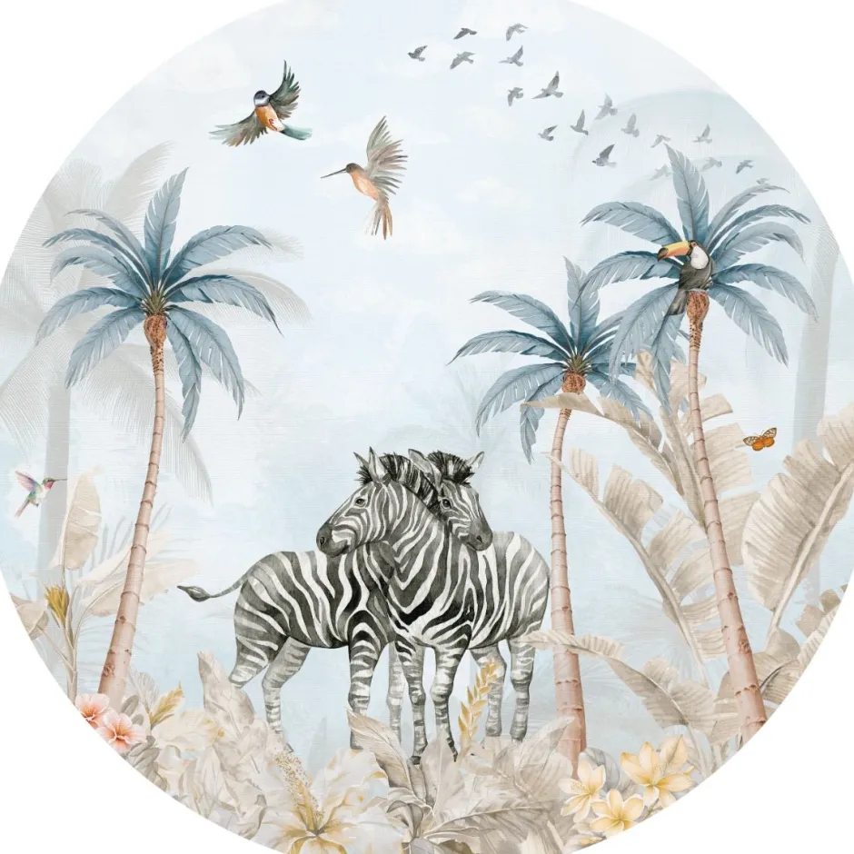 Sale Behangcirkel Tropical Zebra's | 鈱€ 145 cm Behangcirkels
