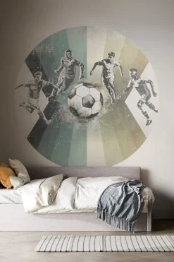 Behangcirkel Voetbal | Mannen | Groen Behangcirkels