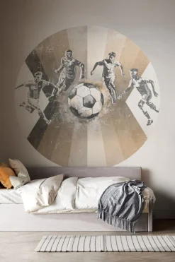 Best Behangcirkel Voetbal | Mannen | Taupe Behangcirkels