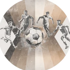 Best Behangcirkel Voetbal | Mannen | Taupe Behangcirkels