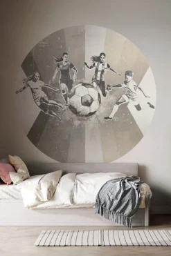 Clearance Behangcirkel Voetbal | Vrouwen | Taupe Behangcirkels