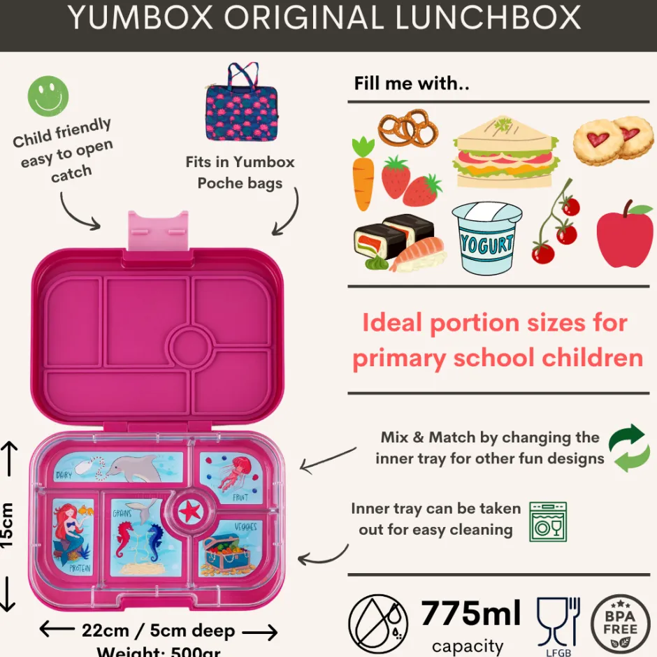 Bentobox original | 6 vakken | Malibu purple/mermaid | Lunchboxen & Brooduitstekers