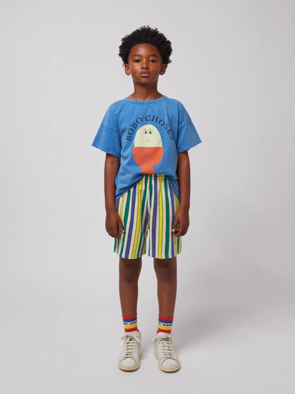 Best Bermuda shorts Terry cloth | Multicolor stripes | DAMES Co-ords|Co-ords