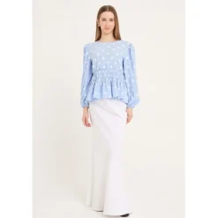 Sale Blouse Elinor | Blue/white | DAMES Blouses