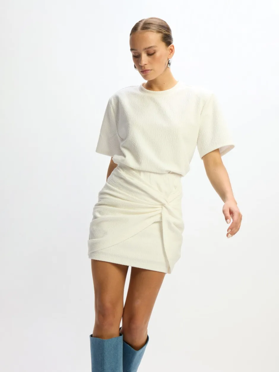 Outlet Boucle skirt Dominique | White | DAMES Co-ords|Rokken