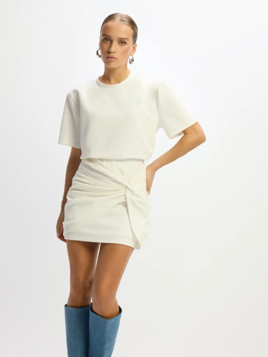 Outlet Boucle skirt Dominique | White | DAMES Co-ords|Rokken