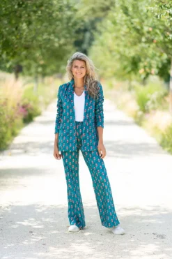 Discount Broek Sam | Wide leg | Tibetan blue | DAMES Broeken