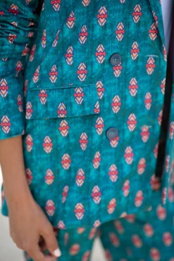 Discount Broek Sam | Wide leg | Tibetan blue | DAMES Broeken