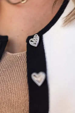 Best Cardigan Bonbon | White & black | DAMES Vesten|Vesten & Truien