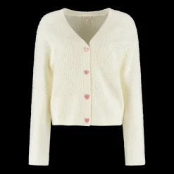 Clearance Cardigan Happy love | Off-white | DAMES Basics|Snøpskes
