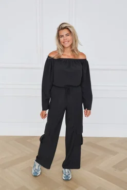 Online Cargo pants Nevada | Black | DAMES Co-ords|Broeken