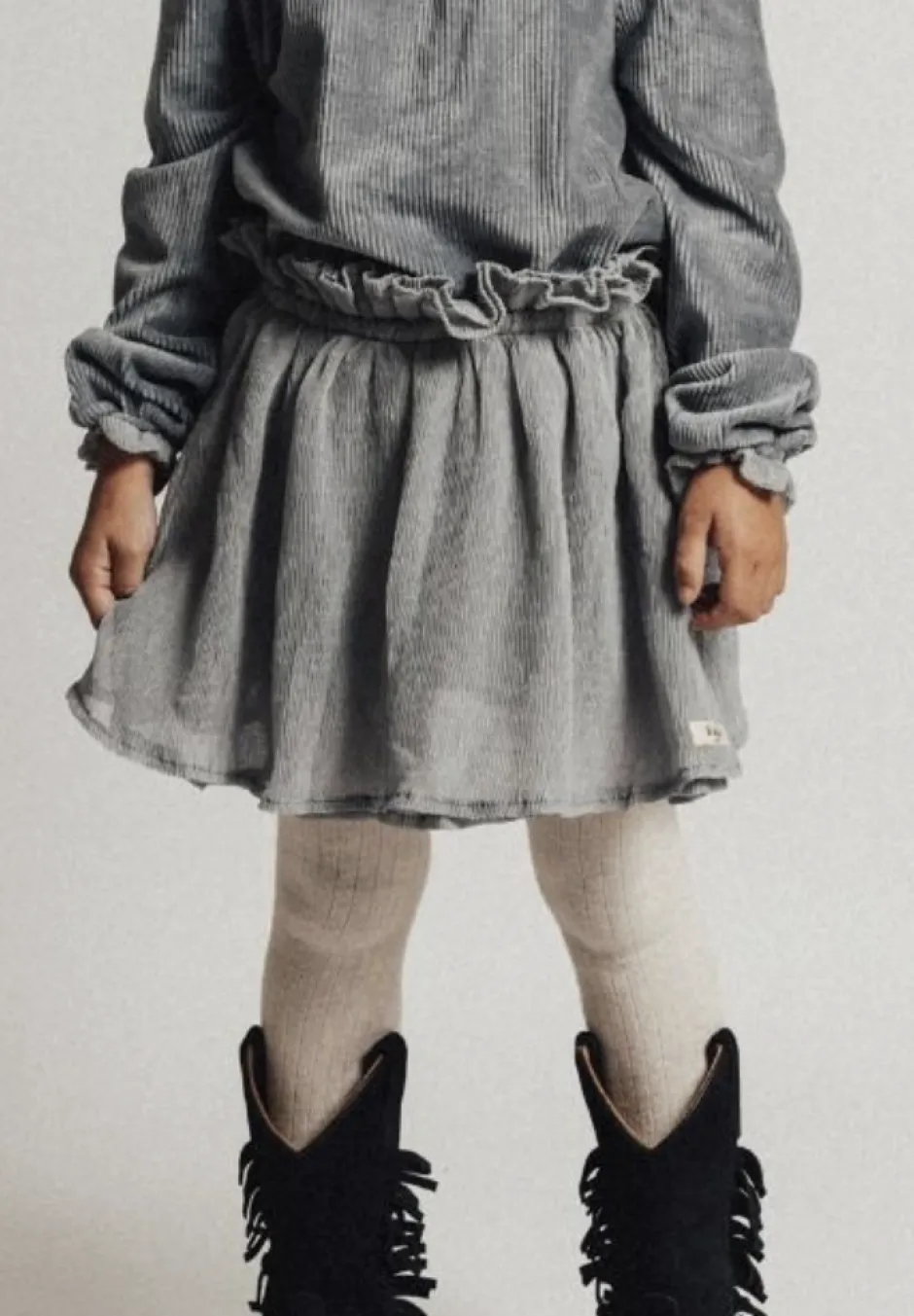 Hot Crincle skirt Strawberry | Greyish blue | DAMES Rokken|Rokken