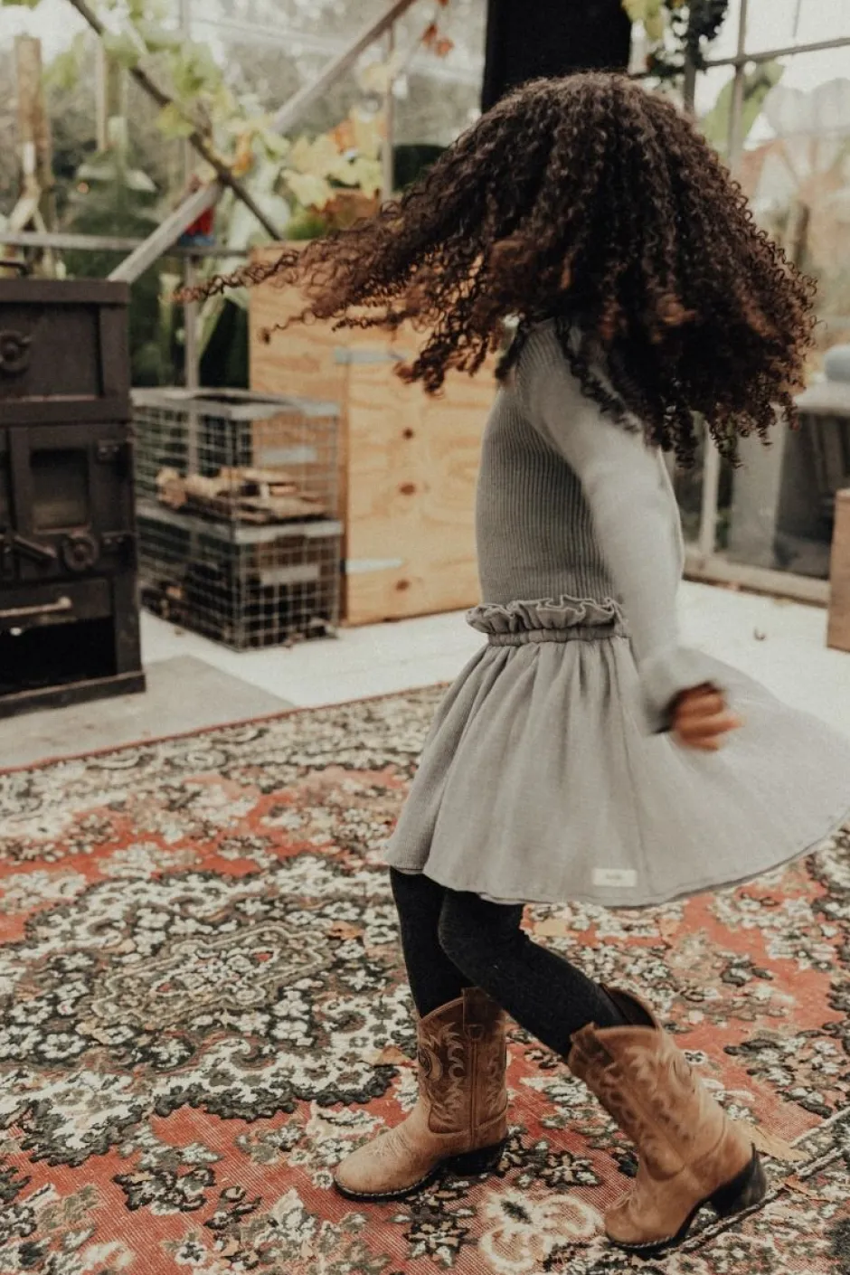 Hot Crincle skirt Strawberry | Greyish blue | DAMES Rokken|Rokken