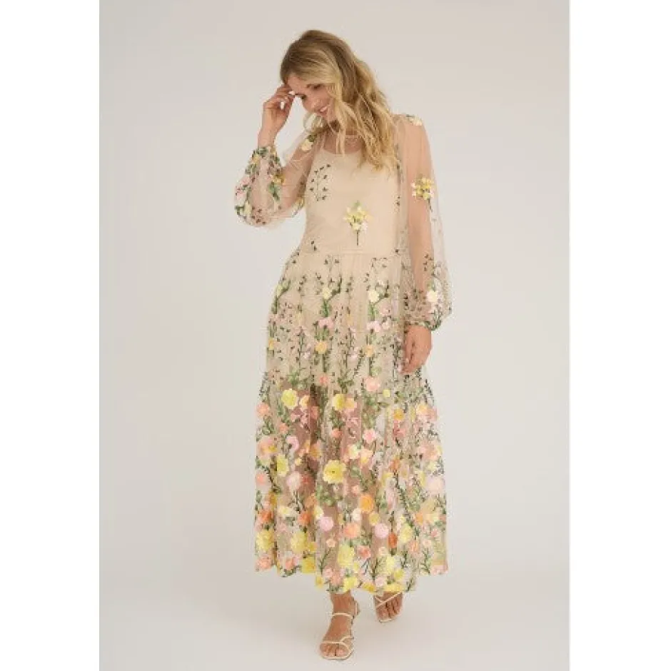 Dress Fuschia | Sand/yellow | DAMES Jurken