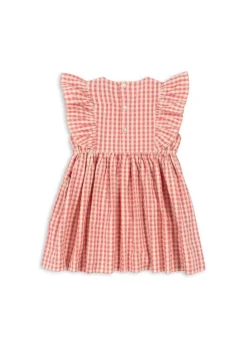 Clearance Dress Kim frill gots | Flamingo plume check | DAMES Jurken & Salopettes|Jurken