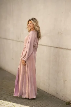 Hot Dress Plissé | Pink champagne | DAMES Jurken|Snøpskes