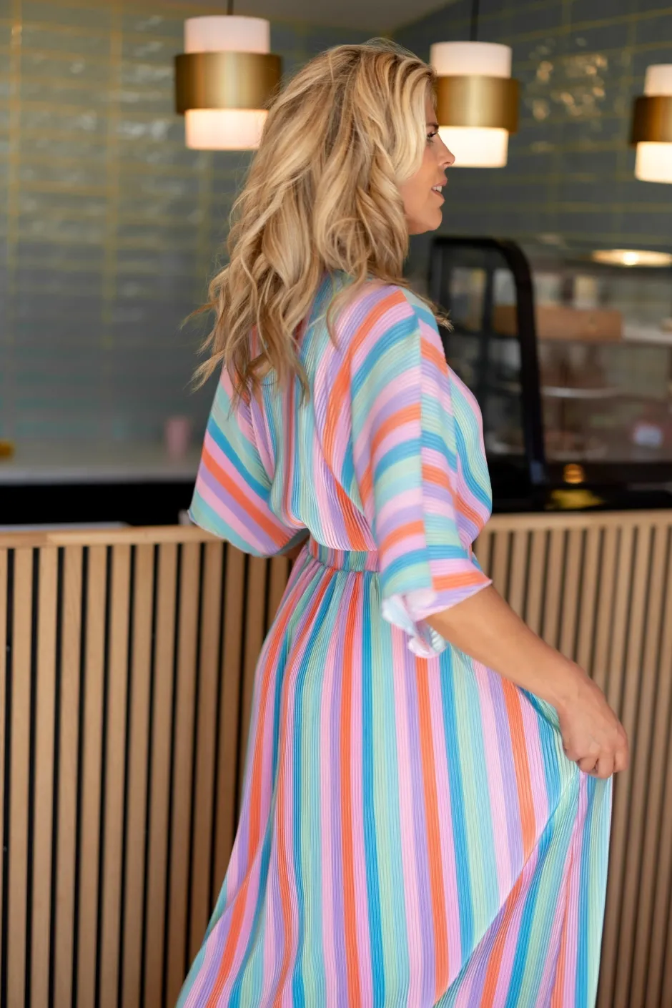 Hot Dress Plissé | Rainbow cake | DAMES Jurken|Snøpskes