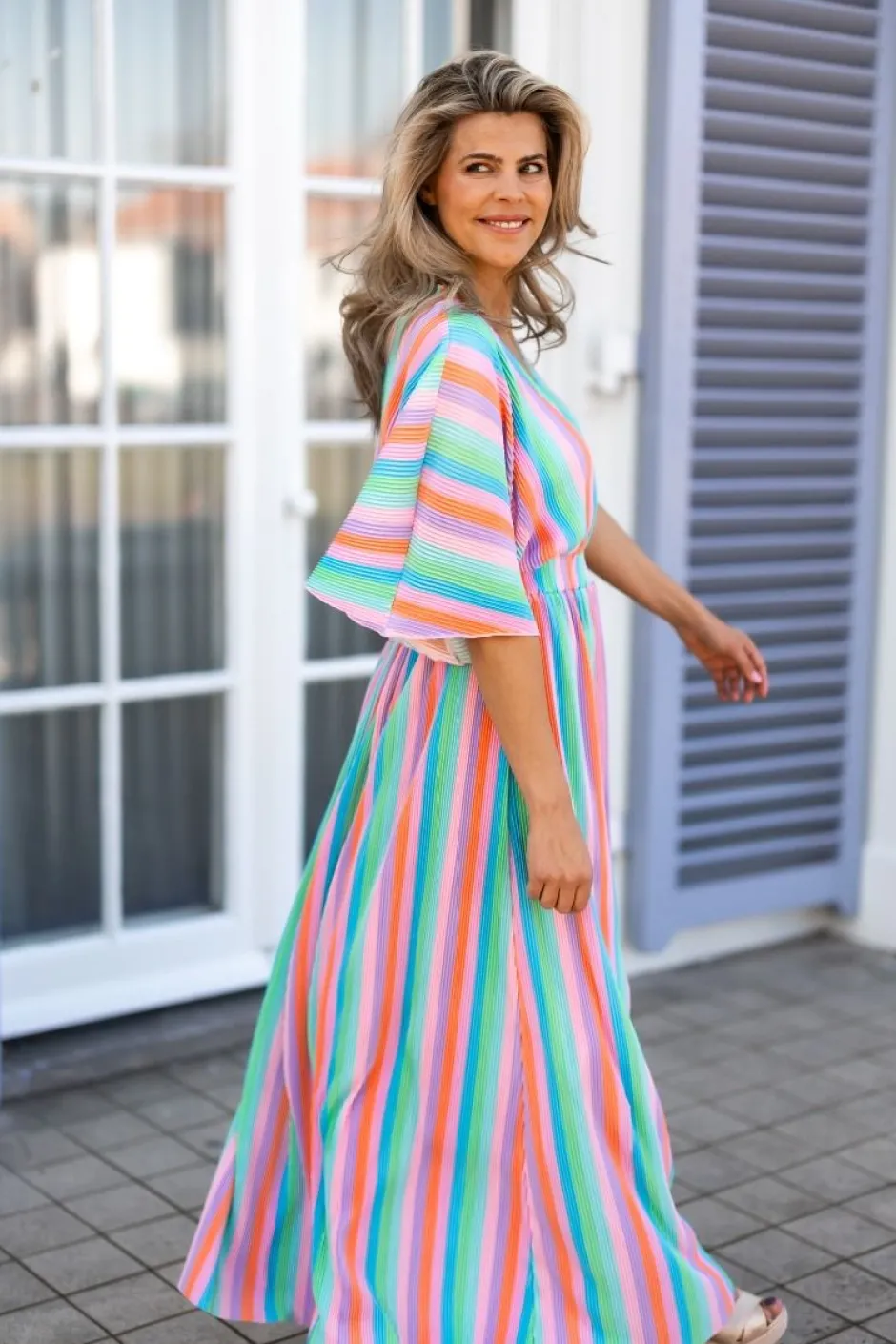 Hot Dress Plissé | Rainbow cake | DAMES Jurken|Snøpskes