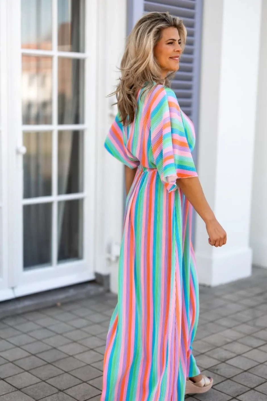 Hot Dress Plissé | Rainbow cake | DAMES Jurken|Snøpskes