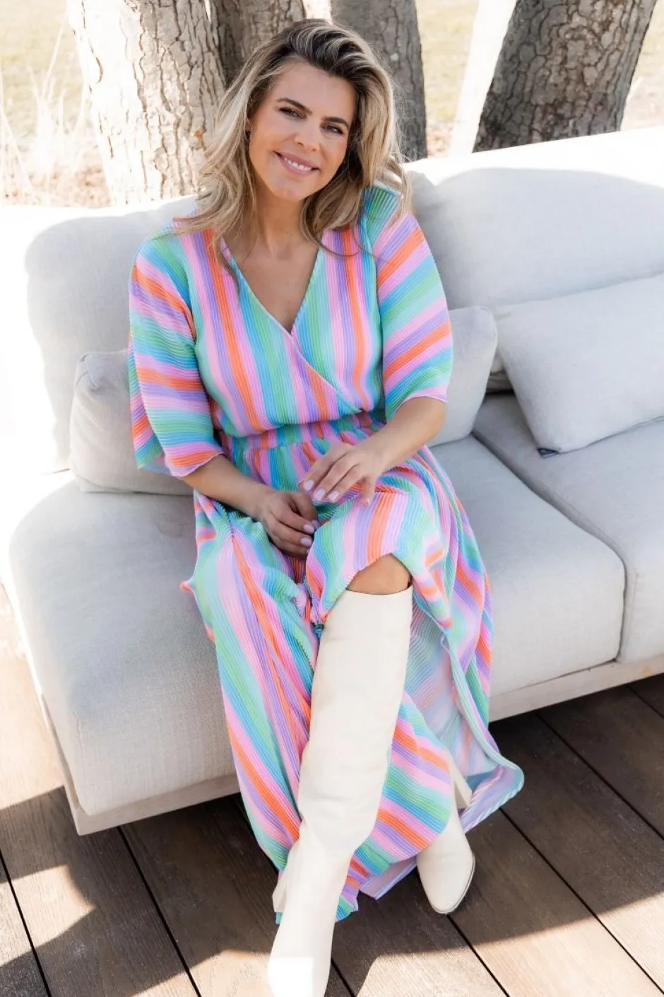 Hot Dress Plissé | Rainbow cake | DAMES Jurken|Snøpskes