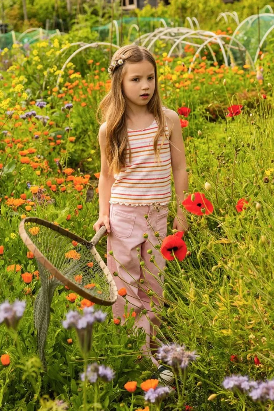 Flare denim pants daisies print | Summer sorbet | Sproet & Sprout DAMES Broeken & Leggings|Broeken