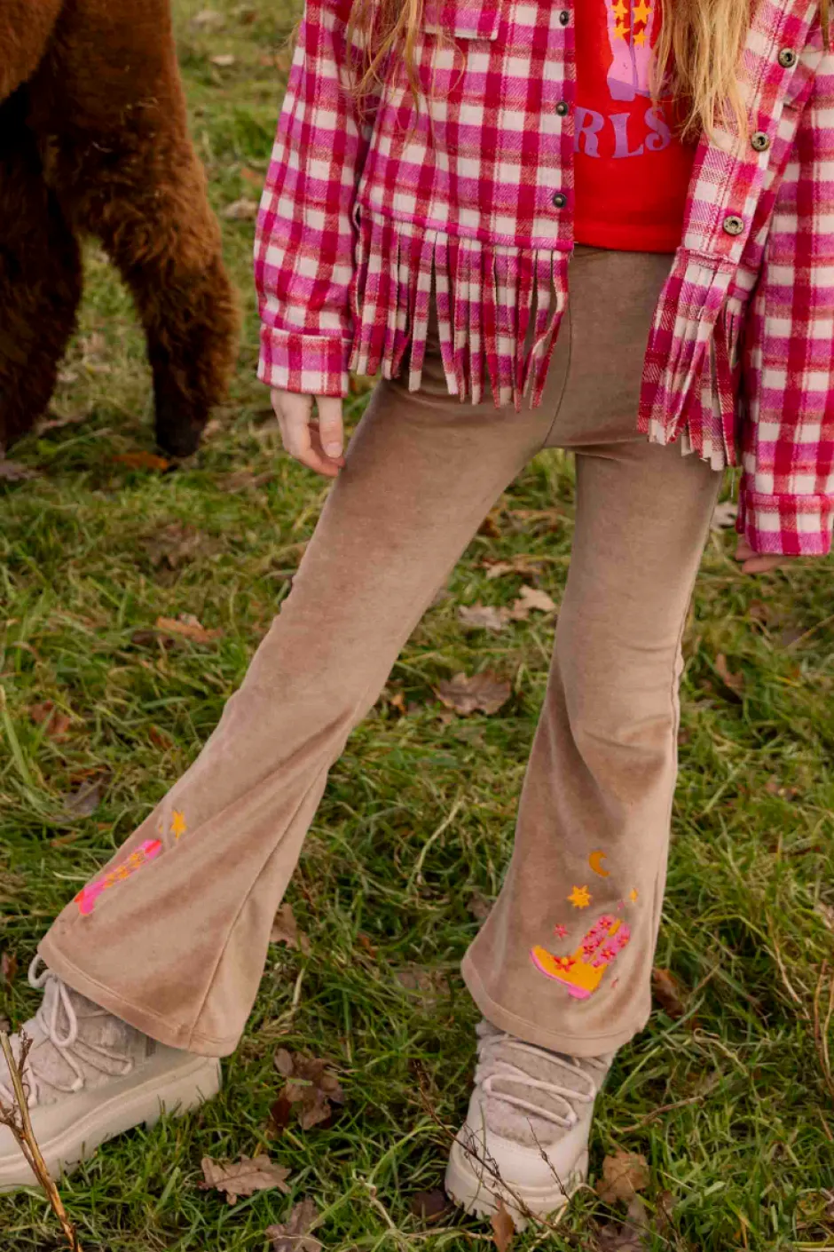 Sale Flared broek Liv | Cinnamon swirl | DAMES Broeken & Leggings|Broeken