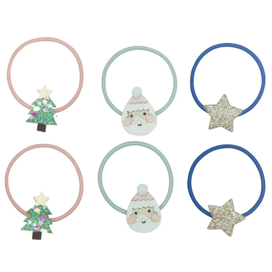 Outlet Haarelastiekjes santa | Christmas | 6 stuks | Mimi & Lula Haaraccessoires