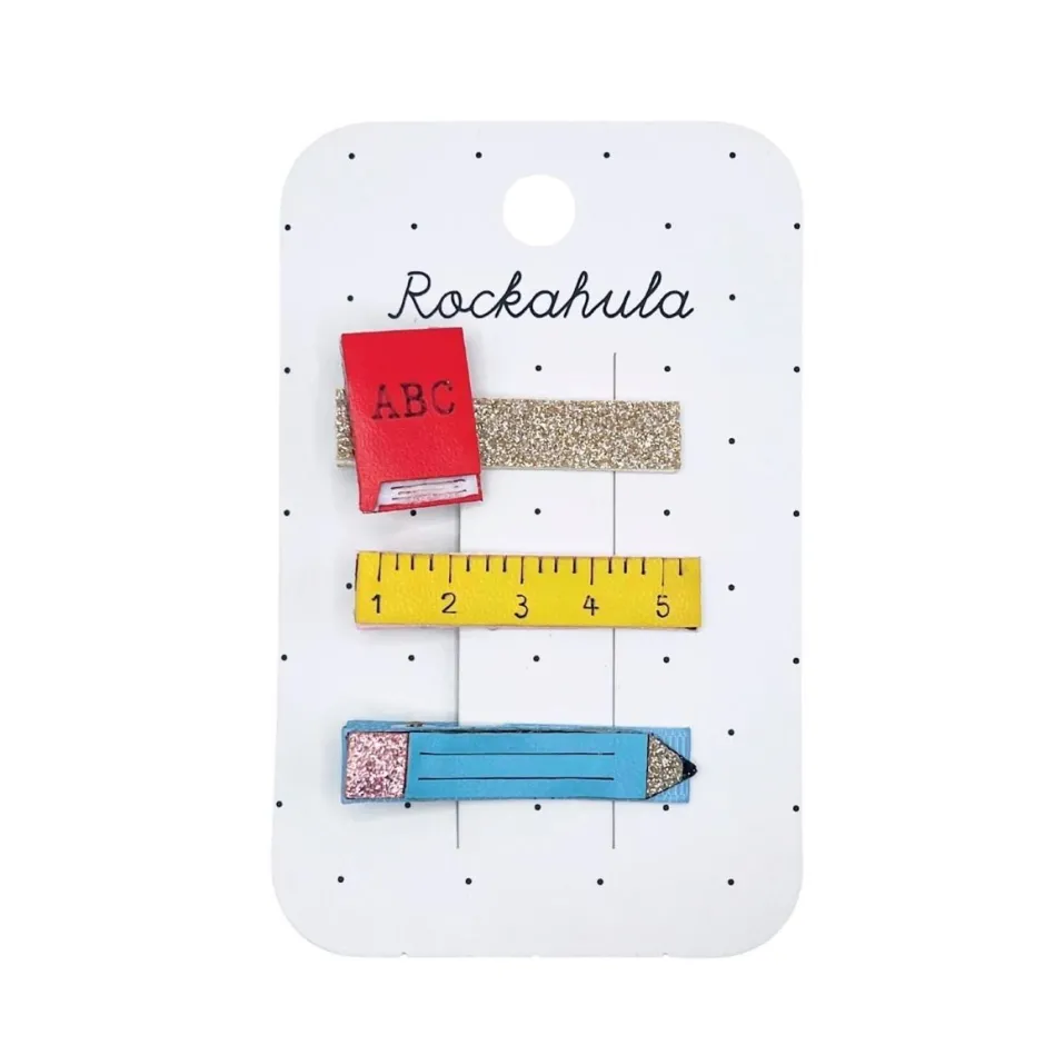 Haarklemmen I love school | 3 stuks | Haaraccessoires
