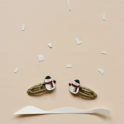 Discount Haarknipjes snowman glitter | 2 stuks | Haaraccessoires