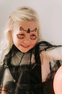 Online Halloween face jewels | Red/black | Haaraccessoires