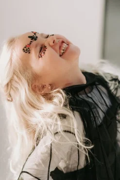 Online Halloween face jewels | Red/black | Haaraccessoires