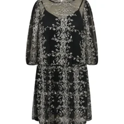 Jurk Fuschia | Black/gold | DAMES Jurken