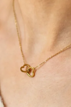 New Ketting double hearts | Goud | Studio Poespas DAMES Sieraden|Snøpskes