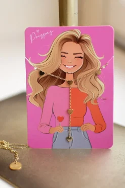 Ketting five tiny hearts | Goud | Studio Poespas DAMES Sieraden|Snøpskes