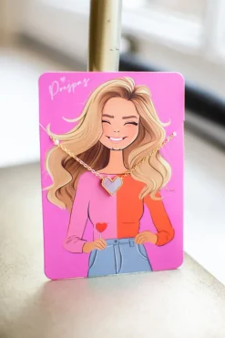 Sale Ketting hartje geometrisch | Roze/goud | DAMES Sieraden|Snøpskes