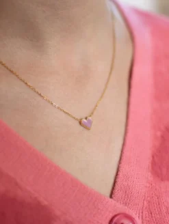 Sale Ketting hartje geometrisch | Roze/goud | DAMES Sieraden|Snøpskes