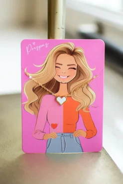 Hot Ketting hartje pixel | Wit/goud | DAMES Sieraden|Snøpskes