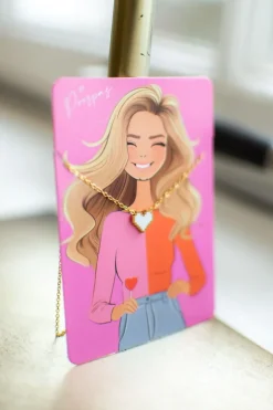 Hot Ketting hartje pixel | Wit/goud | DAMES Sieraden|Snøpskes