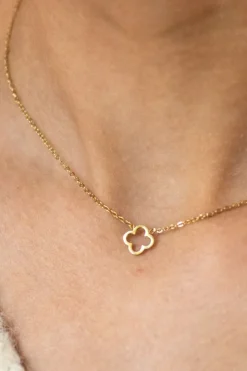 Online Ketting klavertje vier | Goud | Studio Poespas DAMES Sieraden|Snøpskes