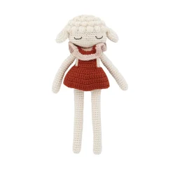 Discount Knuffel Luna Lamb | Cream/burgundy | Knuffels