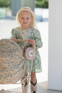 Outlet Lila sequins dress | Green | DAMES Jurken & Salopettes|Jurken