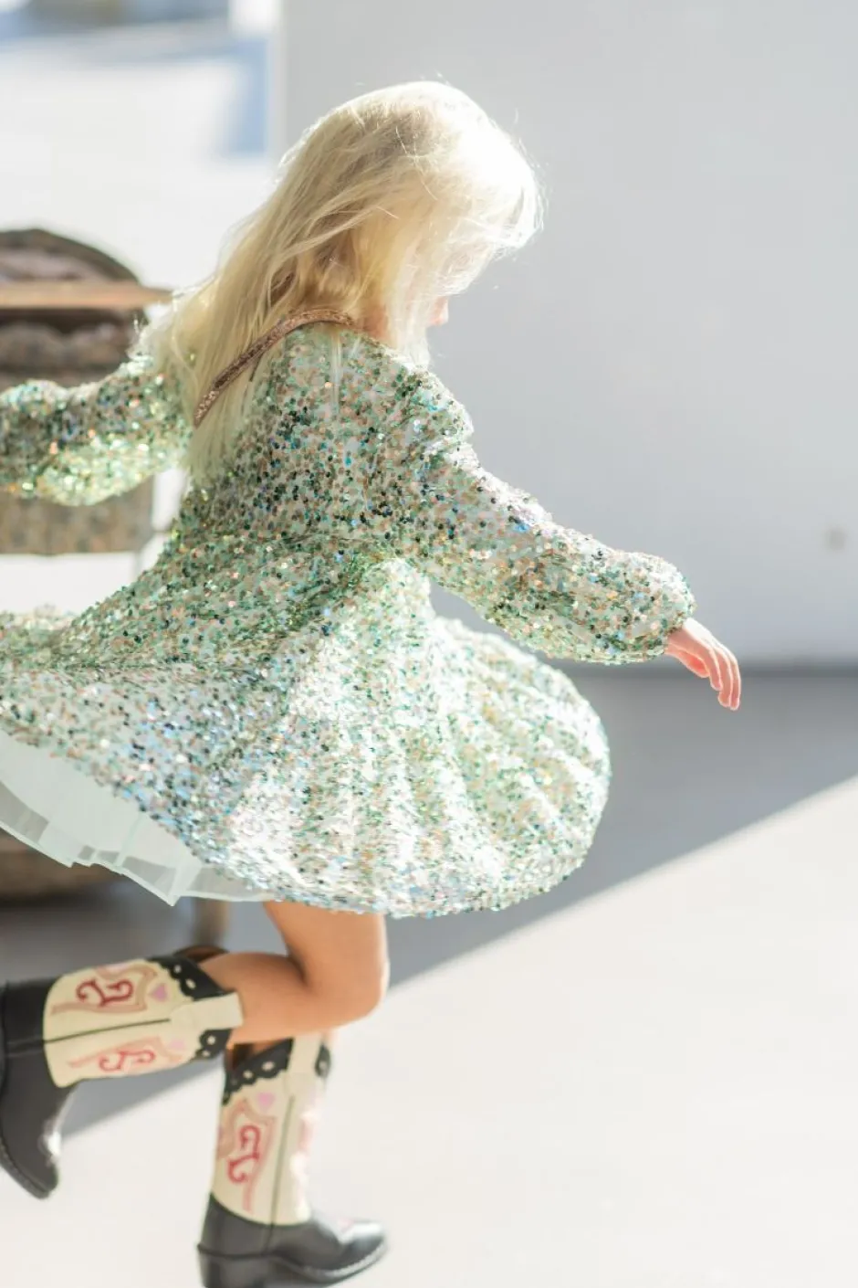 Outlet Lila sequins dress | Green | DAMES Jurken & Salopettes|Jurken