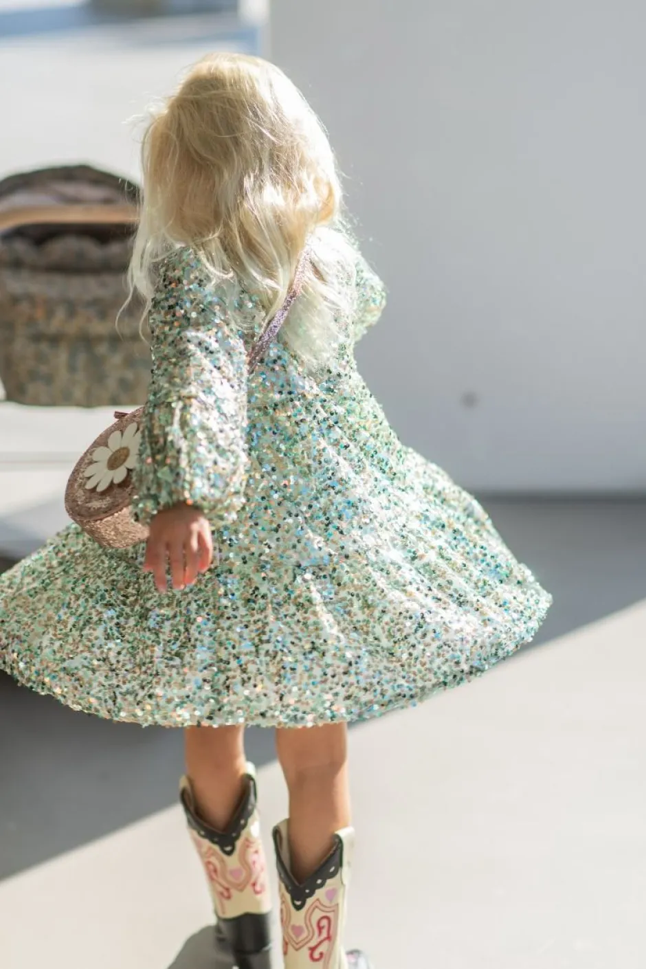 Outlet Lila sequins dress | Green | DAMES Jurken & Salopettes|Jurken