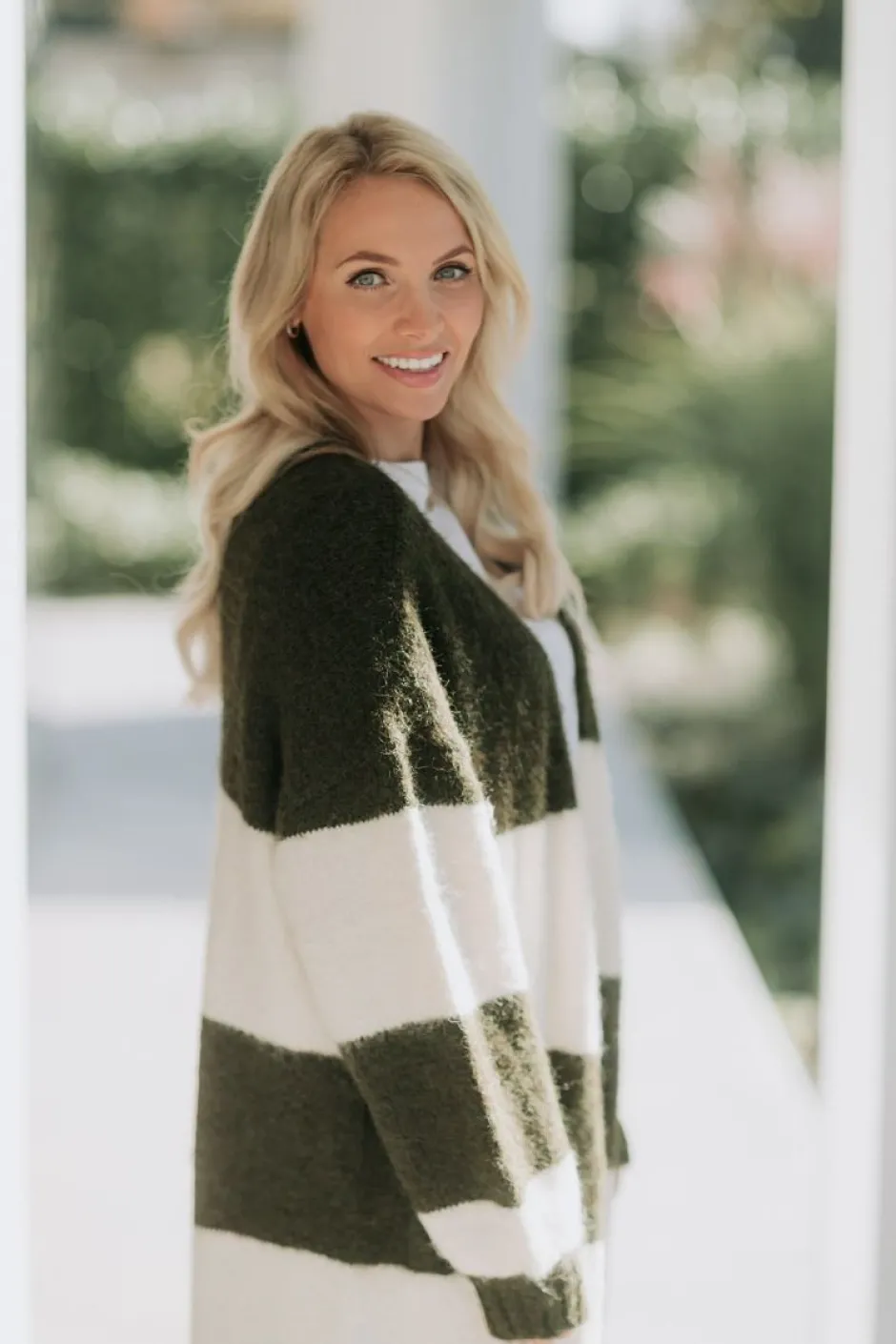 Discount Long Cardigan Fluff | Stripes | DAMES Vesten|Vesten & Truien