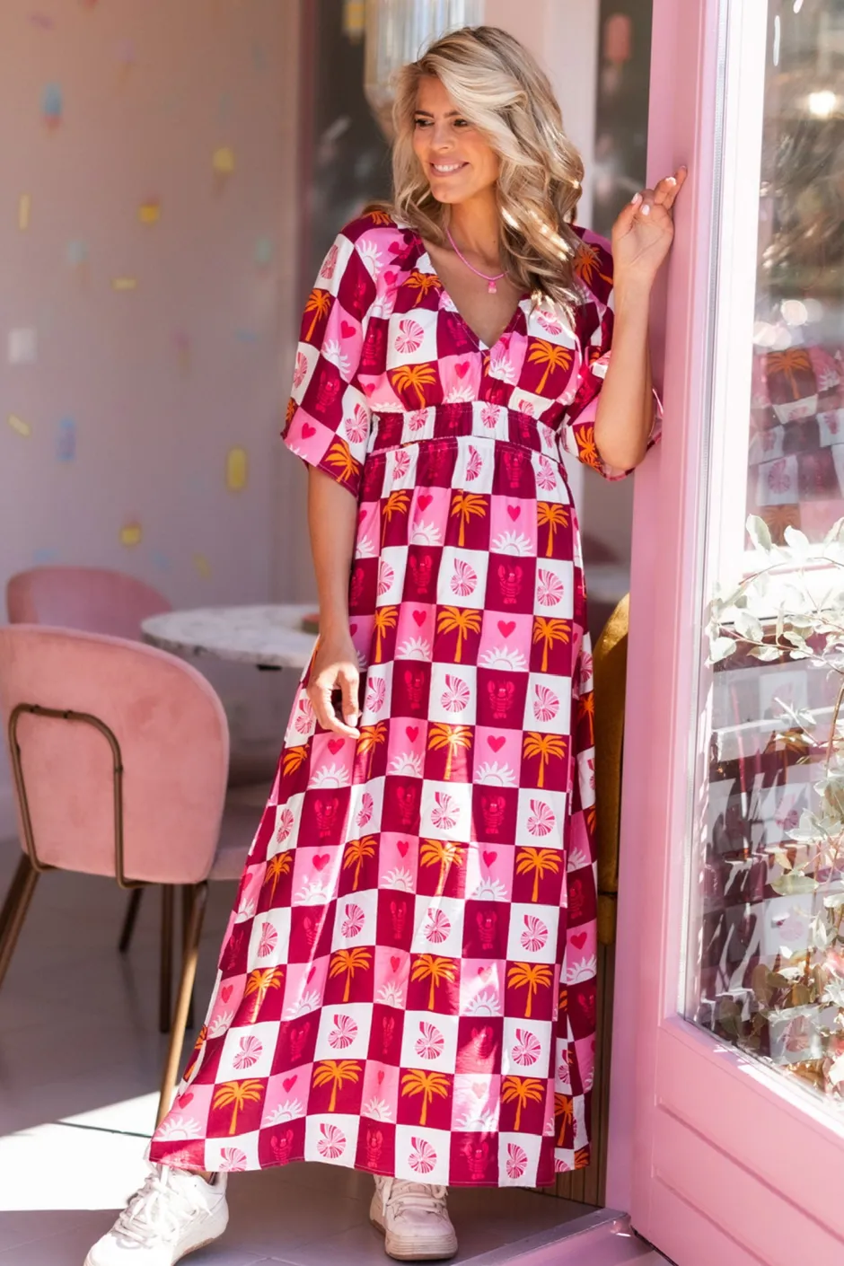 Clearance Maxi dress Kim | Multicolor | Je m鈥檃ppelle x Poespas DAMES Jurken