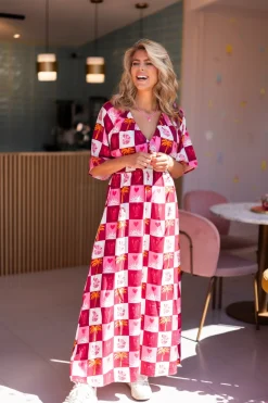Clearance Maxi dress Kim | Multicolor | Je m鈥檃ppelle x Poespas DAMES Jurken
