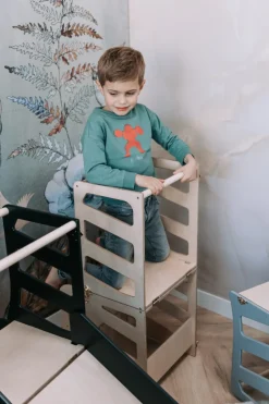 Best Modulair kidsmeubel | Keukenkruk | Bureau | Glijbaan Houten Speelgoed|Educatief Speelgoed