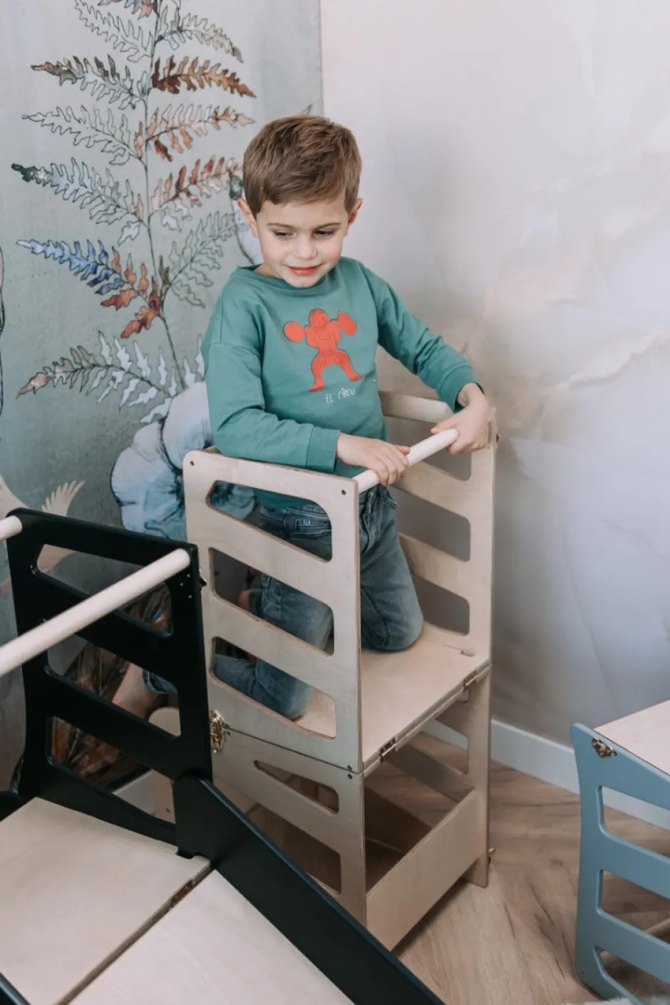 Best Modulair kidsmeubel | Keukenkruk | Bureau | Glijbaan Houten Speelgoed|Educatief Speelgoed